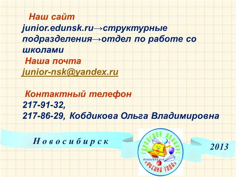 Н о в о с и б и р с к 2013  